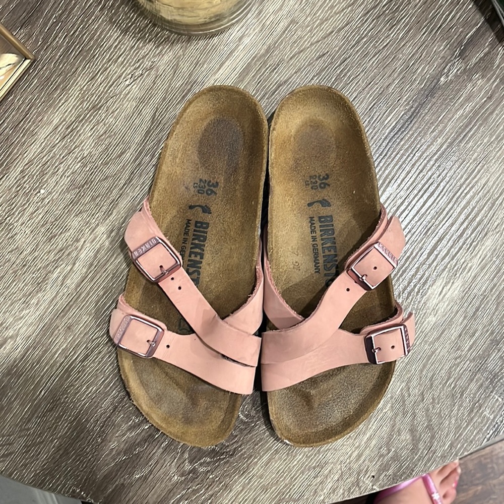 Birkenstock Women’s Dusty Pink Two-Strap Sandals